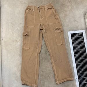 Beige colored cargo womens pants from Pacsun